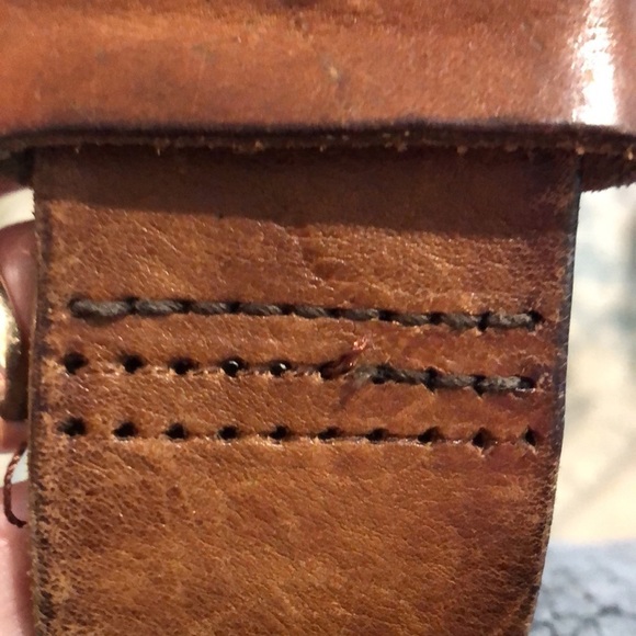 Leather and jute 2” wide belt. Buckle is 2.5”x2” with double prongs. Length 40”. - Picture 11 of 11